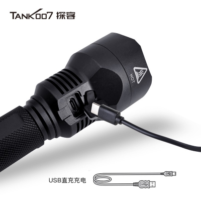 TANK007探客PT12 V2戰術(shù)防衛直充LED超亮遠射防身手電2023款1200流明