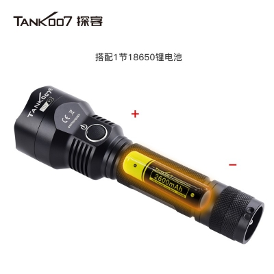 TANK007探客PT12 V2戰術(shù)防衛直充LED超亮遠射防身手電2023款1200流明